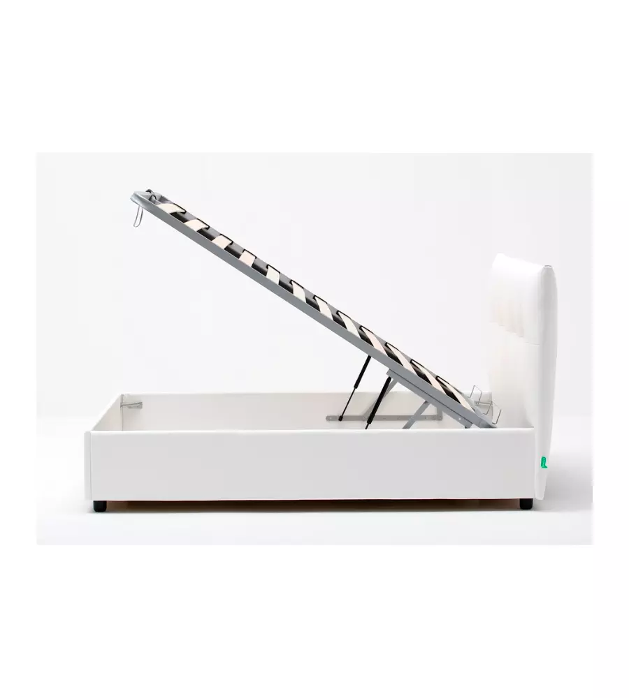 LETTO MATRIMONIALE CONTENITORE "EASY" BIANCO 160X190 CM